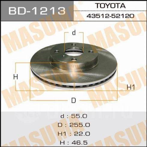 MASUMA BD-1213 - Disque de frein cwaw.fr