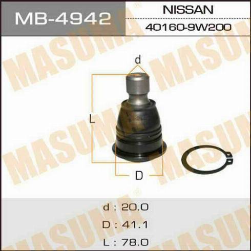 MASUMA MB-4942 - Rotule de suspension cwaw.fr