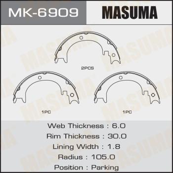 MASUMA MK-6909 - Jeu de mâchoires de frein cwaw.fr