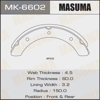 MASUMA MK-6602 - Jeu de mâchoires de frein cwaw.fr