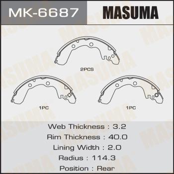 MASUMA MK-6687 - Jeu de mâchoires de frein cwaw.fr