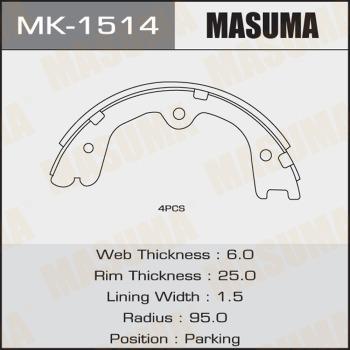 MASUMA MK-1514 - Jeu de mâchoires de frein cwaw.fr