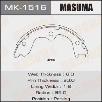 MASUMA MK-1516 - Jeu de mâchoires de frein cwaw.fr