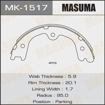 MASUMA MK-1517 - Jeu de mâchoires de frein cwaw.fr