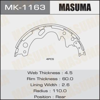 MASUMA MK-1163 - Jeu de mâchoires de frein cwaw.fr