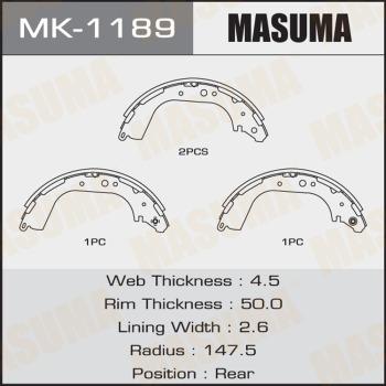 MASUMA MK-1189 - Jeu de mâchoires de frein cwaw.fr