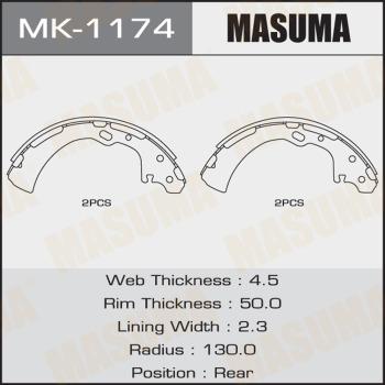 MASUMA MK-1174 - Jeu de mâchoires de frein cwaw.fr