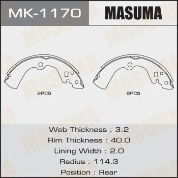 MASUMA MK-1170 - Jeu de mâchoires de frein cwaw.fr