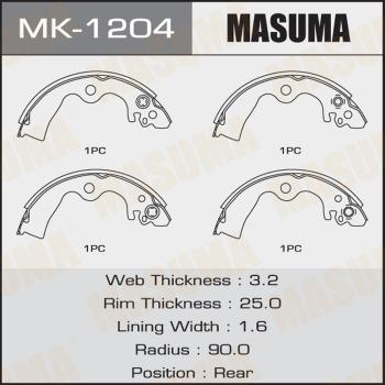 MASUMA MK-1204 - Jeu de mâchoires de frein cwaw.fr