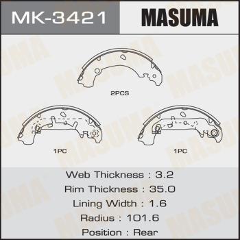 MASUMA MK-3421 - Jeu de mâchoires de frein cwaw.fr