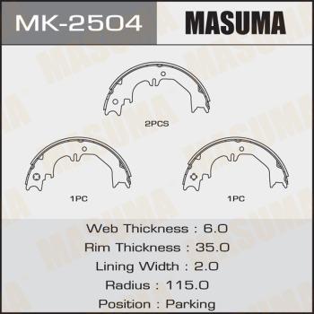 MASUMA MK-2504 - Jeu de mâchoires de frein cwaw.fr