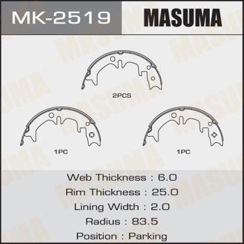 MASUMA MK-2519 - Jeu de mâchoires de frein cwaw.fr