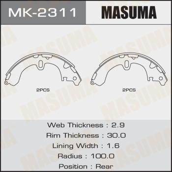 MASUMA MK-2311 - Jeu de mâchoires de frein cwaw.fr