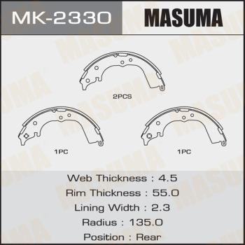 MASUMA MK-2330 - Jeu de mâchoires de frein cwaw.fr