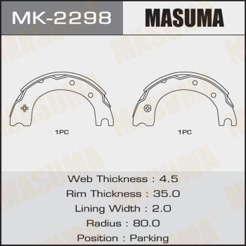 MASUMA MK-2298 - Jeu de mâchoires de frein cwaw.fr