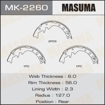 MASUMA MK-2260 - Jeu de mâchoires de frein cwaw.fr