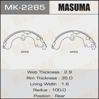 MASUMA MK-2285 - Jeu de mâchoires de frein cwaw.fr