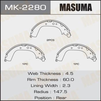 MASUMA MK-2280 - Jeu de mâchoires de frein cwaw.fr