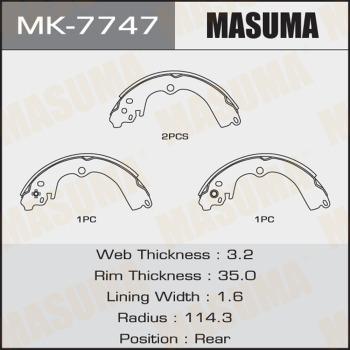 MASUMA MK-7747 - Jeu de mâchoires de frein cwaw.fr