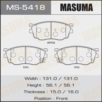 MASUMA MS-5418 - Jeu de mâchoires de frein cwaw.fr