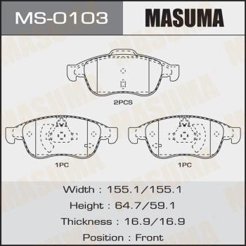 MASUMA MS-0103 - Jeu de mâchoires de frein cwaw.fr