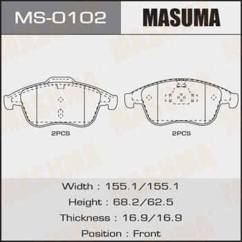 MASUMA MS-0102 - Jeu de mâchoires de frein cwaw.fr