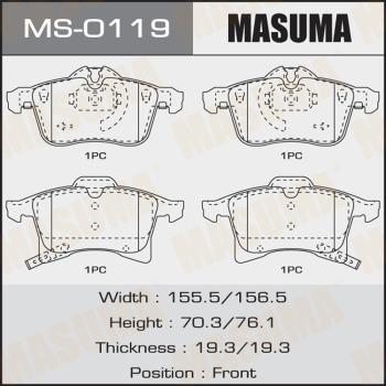 MASUMA MS-0119 - Jeu de mâchoires de frein cwaw.fr