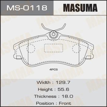 MASUMA MS-0118 - Jeu de mâchoires de frein cwaw.fr