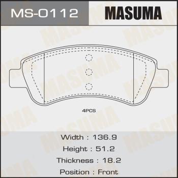 MASUMA MS-0112 - Jeu de mâchoires de frein cwaw.fr