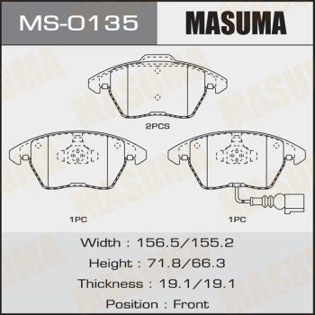 MASUMA MS-0135 - Jeu de mâchoires de frein cwaw.fr