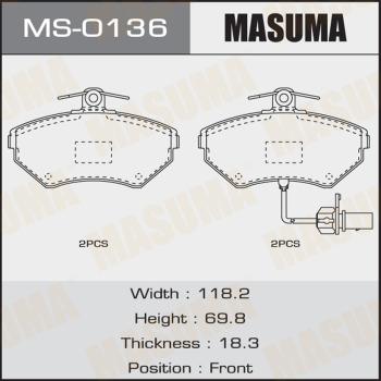 MASUMA MS-0136 - Jeu de mâchoires de frein cwaw.fr