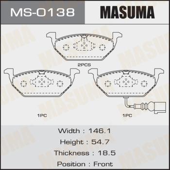 MASUMA MS-0138 - Jeu de mâchoires de frein cwaw.fr