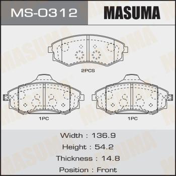 MASUMA MS-0312 - Jeu de mâchoires de frein cwaw.fr