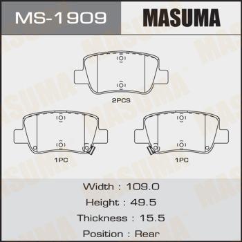 MASUMA MS-1909 - Jeu de mâchoires de frein cwaw.fr