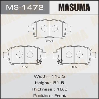 MASUMA MS-1472 - Jeu de mâchoires de frein cwaw.fr