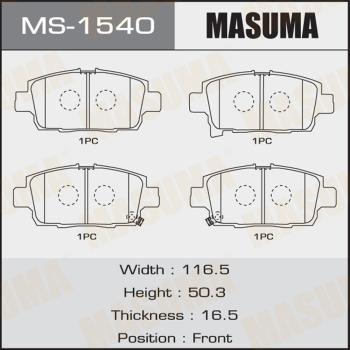 MASUMA MS-1540 - Jeu de mâchoires de frein cwaw.fr