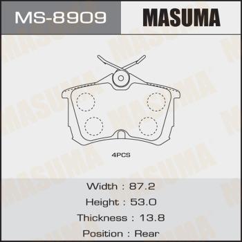 MASUMA MS-8909 - Jeu de mâchoires de frein cwaw.fr