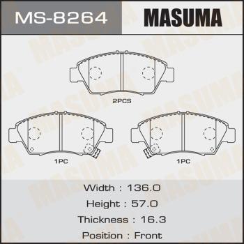 MASUMA MS-8264 - Kit de plaquettes de frein, frein à disque cwaw.fr