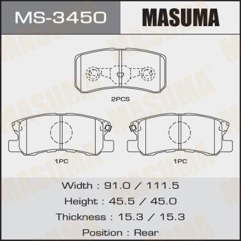 MASUMA MS-3450 - Jeu de mâchoires de frein cwaw.fr