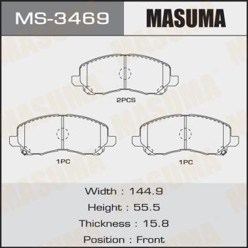 MASUMA MS-3469 - Jeu de mâchoires de frein cwaw.fr