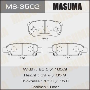 MASUMA MS-3502 - Jeu de mâchoires de frein cwaw.fr