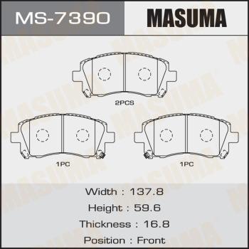 MASUMA MS-7390 - Jeu de mâchoires de frein cwaw.fr