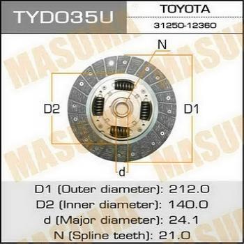 MASUMA TYD035 - Disque d'embrayage cwaw.fr