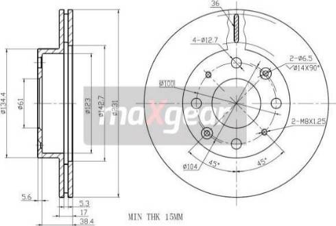 Maxgear 19-0926 - Disque de frein cwaw.fr