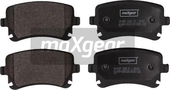 Maxgear 19-0497 - Kit de plaquettes de frein, frein à disque cwaw.fr