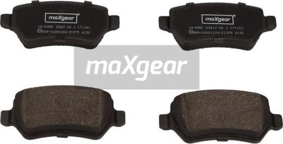 Maxgear 19-0450 - Kit de plaquettes de frein, frein à disque cwaw.fr