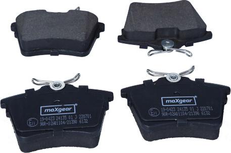 Maxgear 19-0423 - Kit de plaquettes de frein, frein à disque cwaw.fr