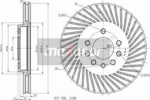 Maxgear 19-0737MAX - Disque de frein cwaw.fr