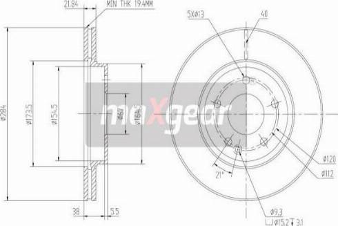 Maxgear 19-0723MAX - Disque de frein cwaw.fr