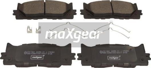 Maxgear 19-1461 - Kit de plaquettes de frein, frein à disque cwaw.fr